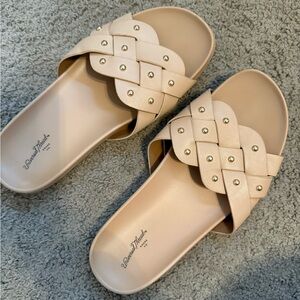 Valentino Women's Cream Slide Sandals